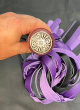 Load image into Gallery viewer, Flogger: Purple & Black Leather with Purpleheart Handle