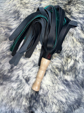 Load image into Gallery viewer, Flogger: Black & Turquoise Mop, Maple Handle