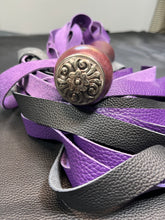 Load image into Gallery viewer, Flogger: Purple & Black Leather with Purpleheart Handle