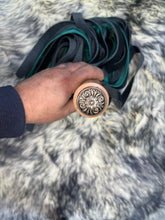 Load image into Gallery viewer, Flogger: Black & Turquoise Mop, Maple Handle