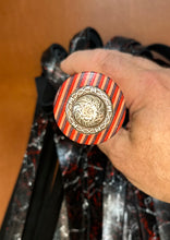 Load image into Gallery viewer, Flogger: Black Suede with Multi Coloured Wood Handle