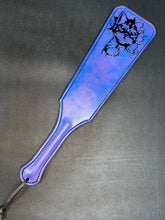 Load image into Gallery viewer, Leather Paddle: Purple Power Kitty