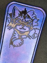 Load image into Gallery viewer, Leather Paddle: Purple Power Kitty