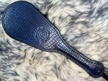 Load image into Gallery viewer, Leather Paddle: Blue Crocodile Embossed