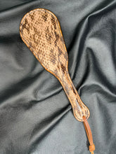 Load image into Gallery viewer, Leather Paddle: Snakeskin Print Cowhide