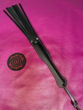 Load image into Gallery viewer, Leather Martinet, Black with Red Stitching