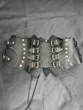 Load image into Gallery viewer, Corset, Black Leather Underbust, Small