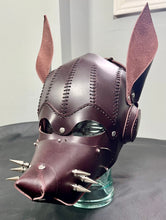 Load image into Gallery viewer, Leather Pup Mask, Burgundy