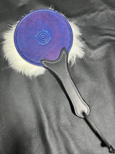 Load image into Gallery viewer, Leather Paddle: black-Tipped Sheepskin with Purple & Black Leather