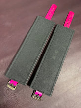 Load image into Gallery viewer, Cuffs: Ankle Cuffs in Pink and Black Leather, One Pair