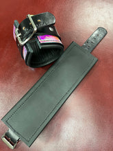 Load image into Gallery viewer, Cuffs: Wrist Cuffs in Iridescent & Black Leather, One Pair