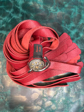 Load image into Gallery viewer, Finger Flogger: Red Leather with Amber Bling Concho