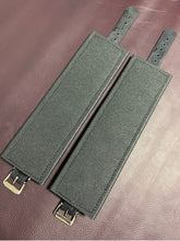 Load image into Gallery viewer, Cuffs: Ankle Cuffs in Purple & Black Leather, One Pair