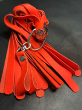 Load image into Gallery viewer, Finger Flogger: Orange Leather with Decorative Concho