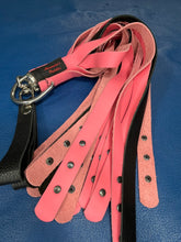 Load image into Gallery viewer, Finger Flogger: Pink & Black Leather with Rivets