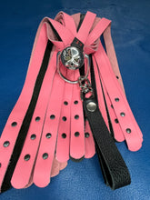 Load image into Gallery viewer, Finger Flogger: Pink & Black Leather with Rivets