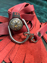 Load image into Gallery viewer, Finger Flogger: Red Leather with Amber Bling Concho
