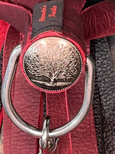 Load image into Gallery viewer, Finger Flogger: Purplish-Red & Black Leather, Tree of Life