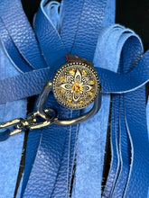 Load image into Gallery viewer, Finger Flogger: Blue Leather with Sparkle Conch