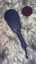 Load and play video in Gallery viewer, Leather Paddle: Blue Crocodile Embossed