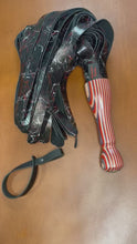 Load and play video in Gallery viewer, Flogger: Black Suede with Multi Coloured Wood Handle