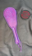Load and play video in Gallery viewer, Leather Paddle: Purple Unicorn