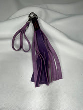 Load image into Gallery viewer, Finger Flogger Mini: Purple Leather with Bronze Concho
