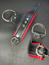 Load image into Gallery viewer, Cuffs: Suspension Cuffs, Black with Red Leather Liner, One Pair
