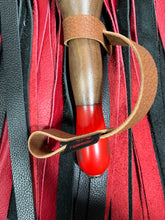 Load image into Gallery viewer, Flogger: Massive Red &amp; Black Leather Mop with Teak Handle
