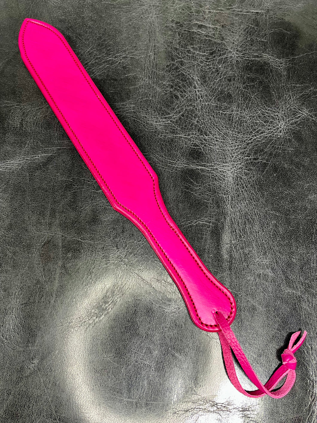 Leather Paddle: Pink Barricuda