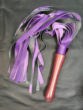 Load image into Gallery viewer, Flogger: Purple &amp; Black Leather with Purpleheart Handle
