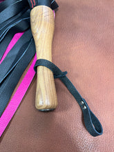 Load image into Gallery viewer, Flogger: Black &amp; Pink Leather Mop, Hardwood Handle
