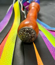 Load image into Gallery viewer, Flogger: Rainbow and Black Leather with Padauk Handle
