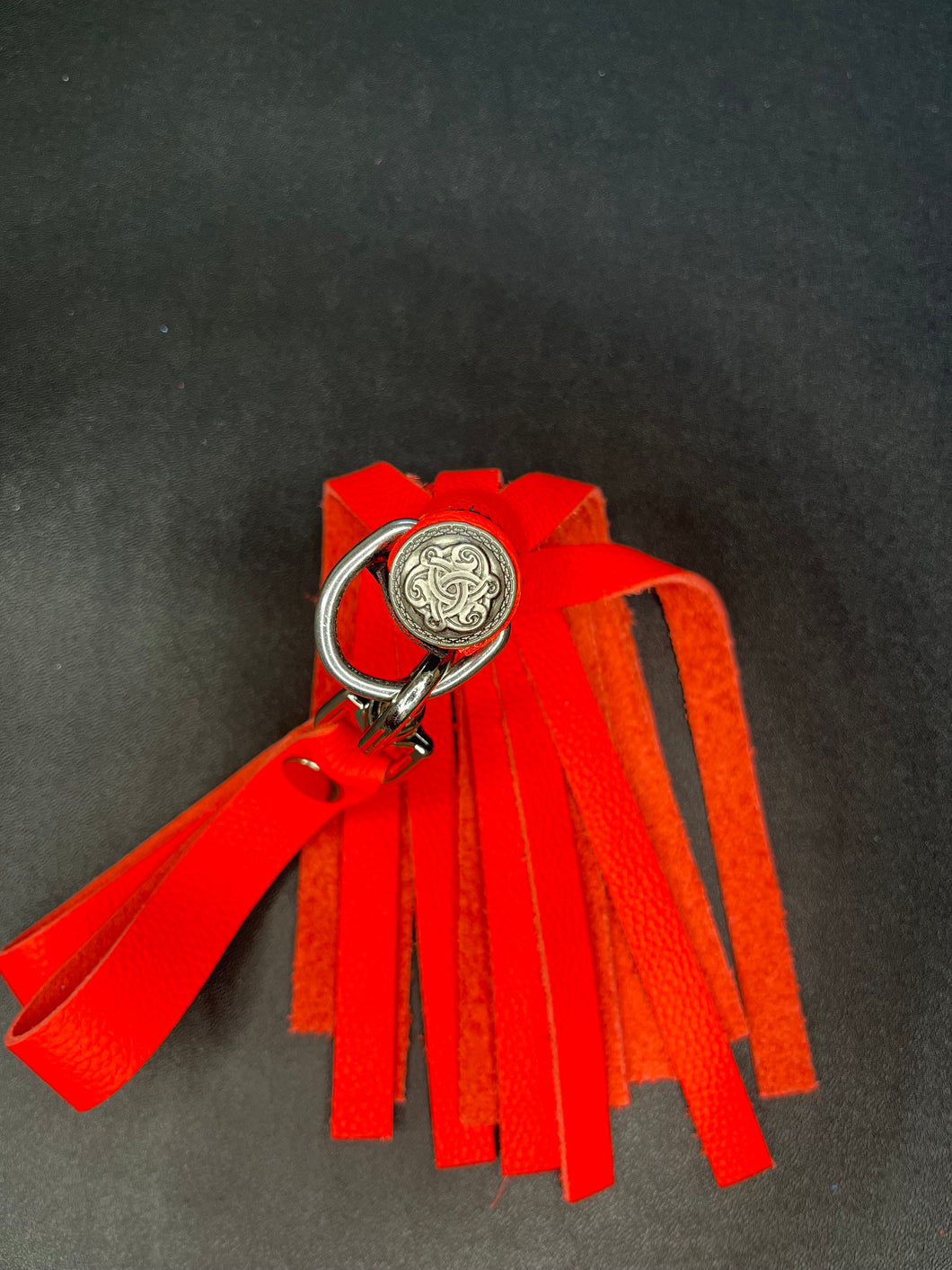 Finger Flogger Mini: Orange-Red Leather