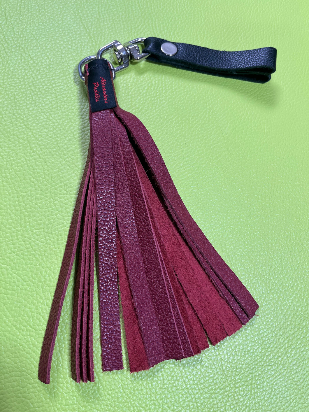 Finger Flogger Mini: Red Leather with Black Loops