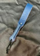 Load image into Gallery viewer, Strap: Blue Leather Slapper with Steel Handle Insert

