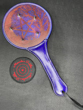 Load image into Gallery viewer, Leather Paddle: Purple Spikes
