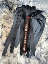 Load image into Gallery viewer, Flogger: Black Leather Mop, Wenge Handle
