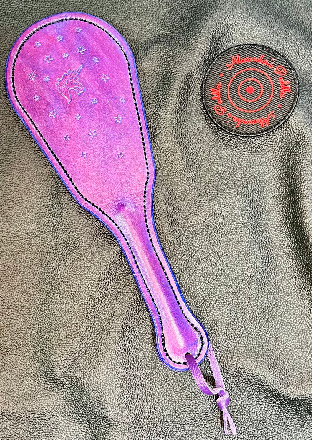 Leather Paddle: Purple Unicorn