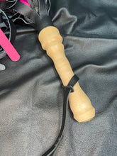 Load image into Gallery viewer, Flogger: Black and Pink Leather Mop with Maple Handle
