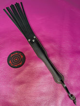 Load image into Gallery viewer, Leather Martinet, Black with Red Stitching
