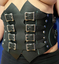 Load image into Gallery viewer, Corset, Black Leather Underbust, Small
