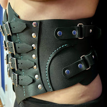 Load image into Gallery viewer, Corset, Black Leather Underbust, Small
