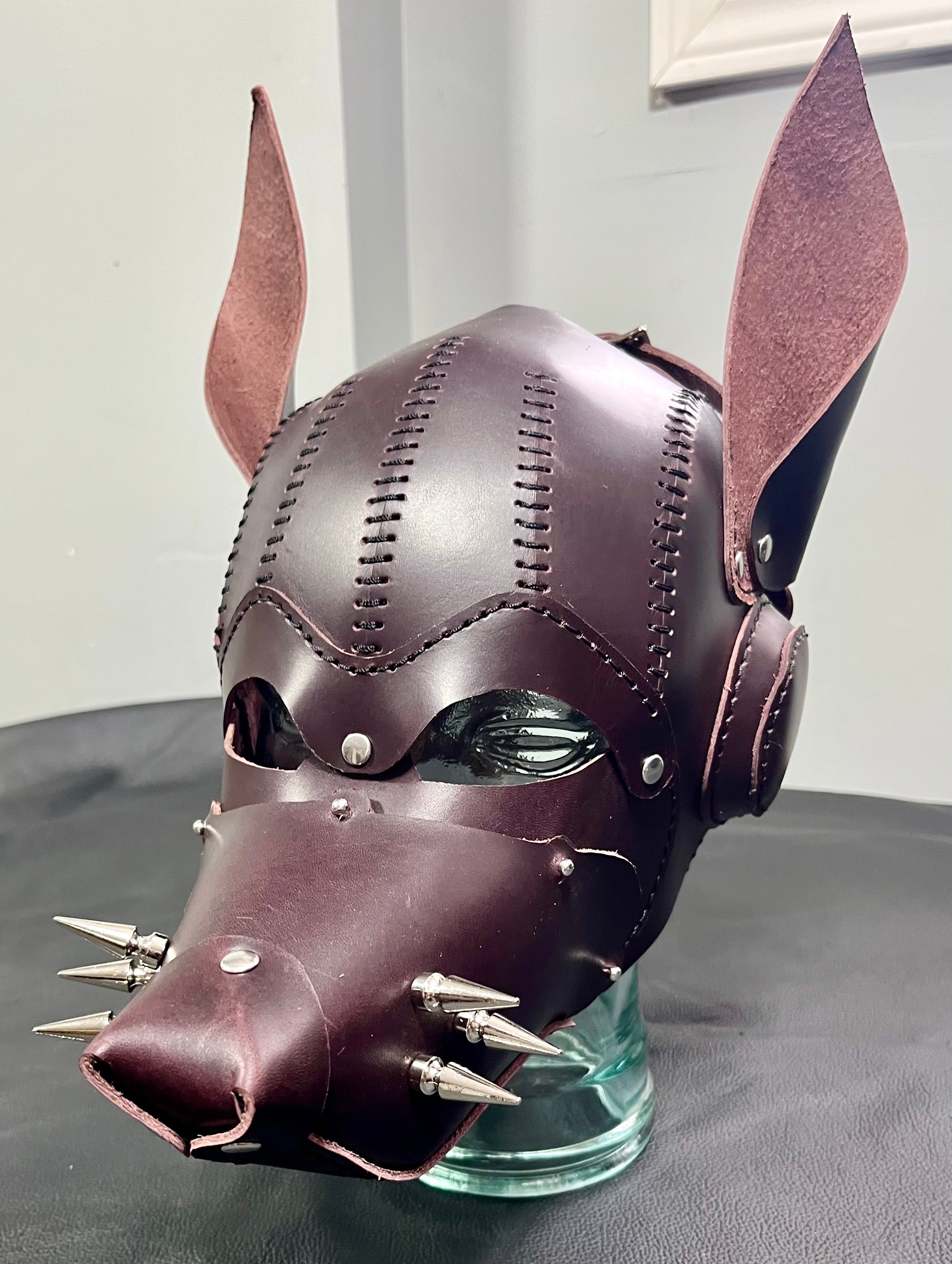 Leather Pup Mask, Burgundy – AlexanderPaddles