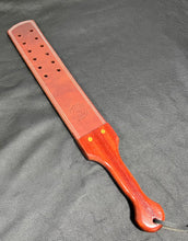 Load image into Gallery viewer, Leather Strap: Canadian Prison Strap with Holes, Padauk Handle
