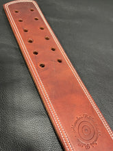 Load image into Gallery viewer, Leather Strap: Canadian Prison Strap with Holes, Padauk Handle
