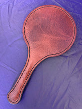 Load image into Gallery viewer, Leather Paddle: Kaboom! Shot Loaded Water Buffalo Paddle
