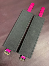 Load image into Gallery viewer, Cuffs: Ankle Cuffs in Pink and Black Leather, One Pair
