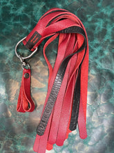 Load image into Gallery viewer, Finger Flogger: Red &amp; Black Leather, Tree of Life Concho
