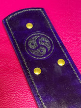 Load image into Gallery viewer, Strap: Purple Leather with Trislele Motif
